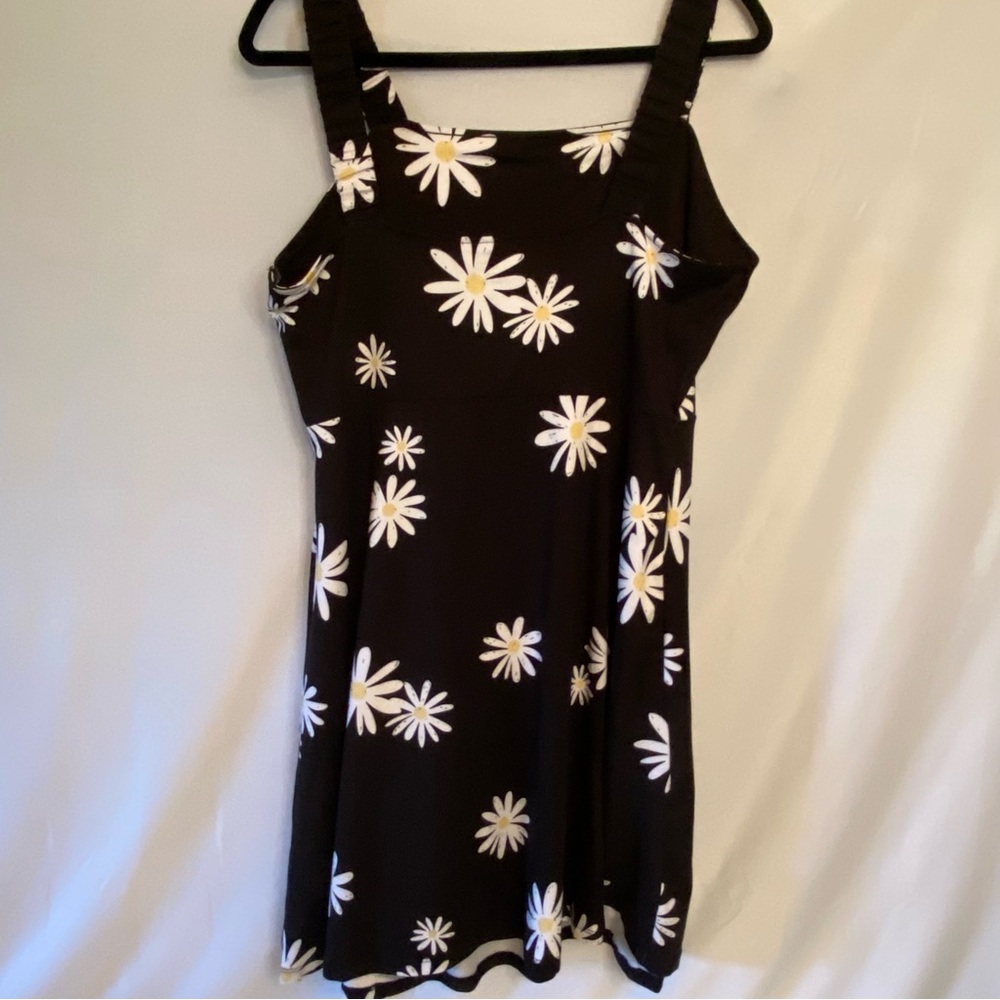 NWT, So Goods For Life  bungee strap skater dress size XL black/white flowers - Picture 3 of 14